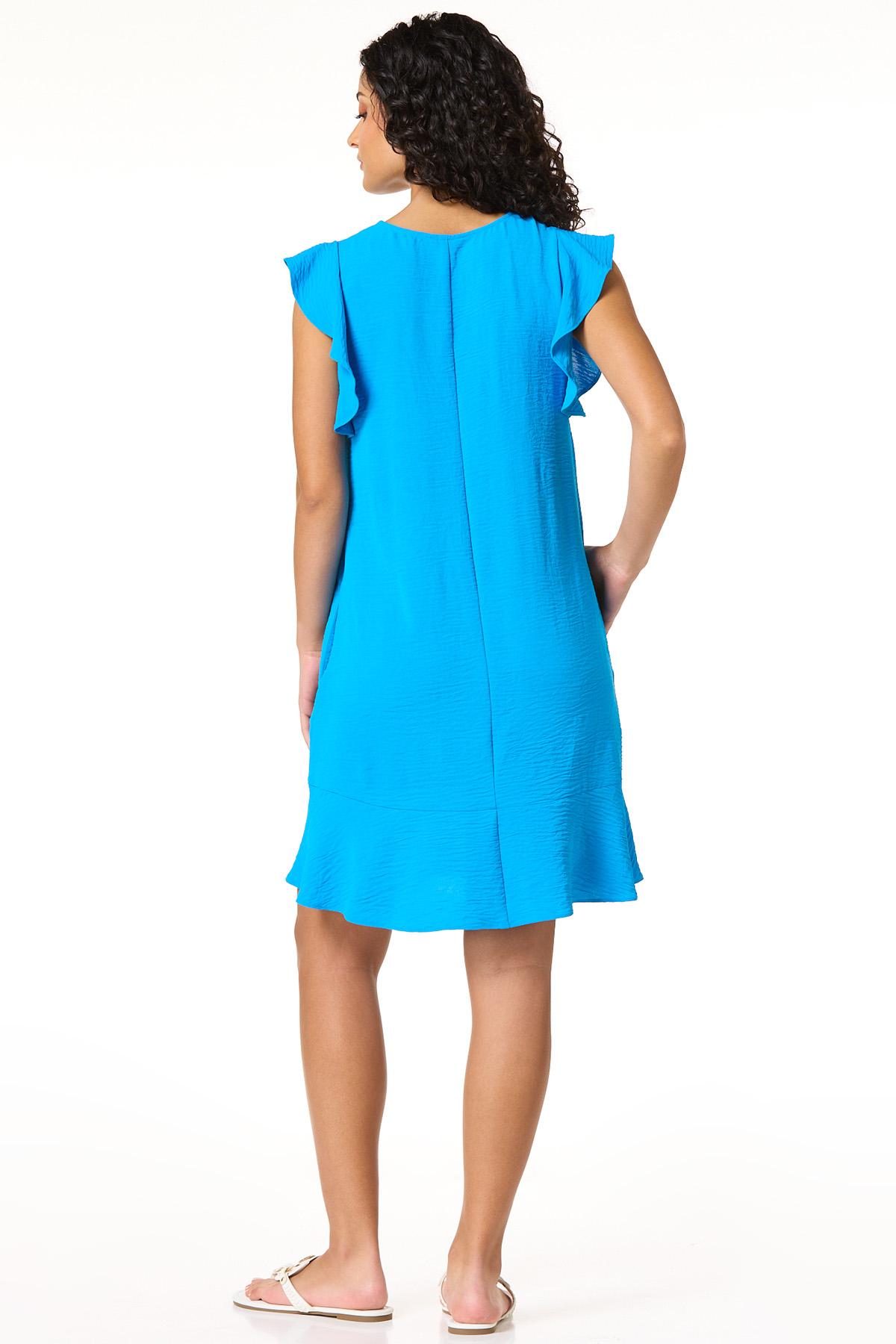 Flowy Flutter Sleeve Dress - BLUE Flowy Flutter Sleeve Dress - BLUE