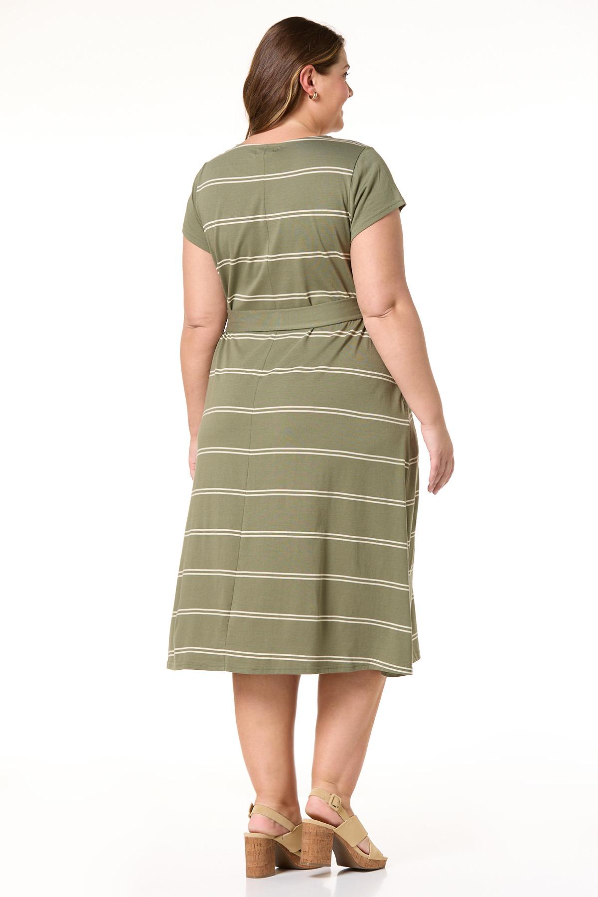 plus size khaki shirt dress Plus Size Sunset Muse Midi Dress