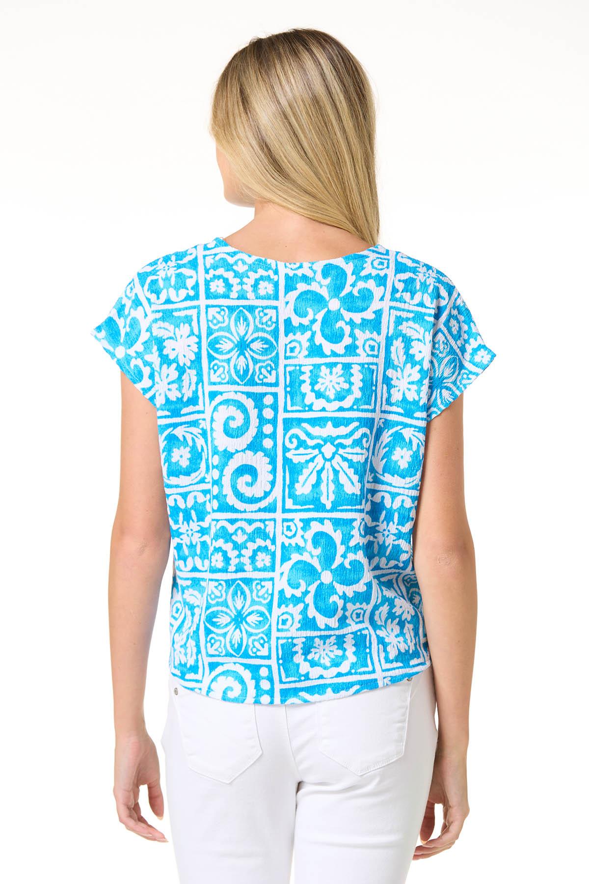 Cato Fashions | Cato Tile Tie Front Top