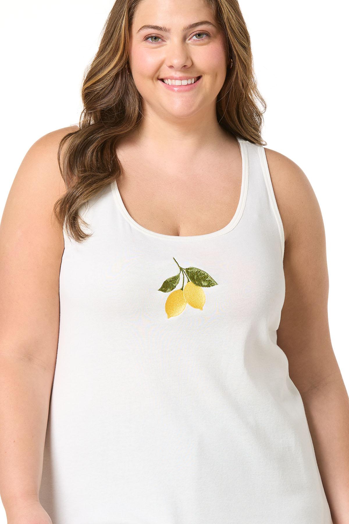 Cato Fashions | Cato Plus Size Embroidered Lemon Tank