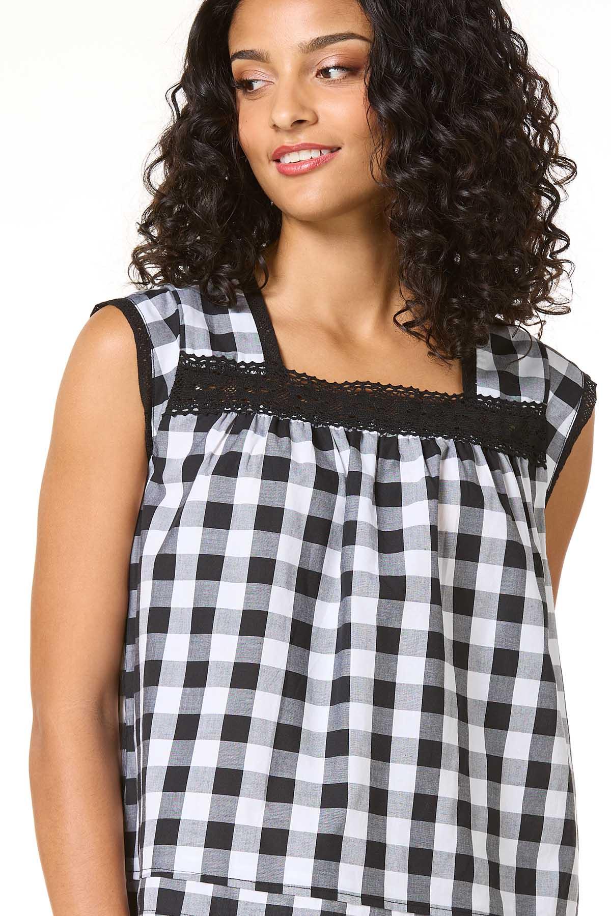 kotaページ Cato Fashions | Cato Gingham Lace Trim Tank