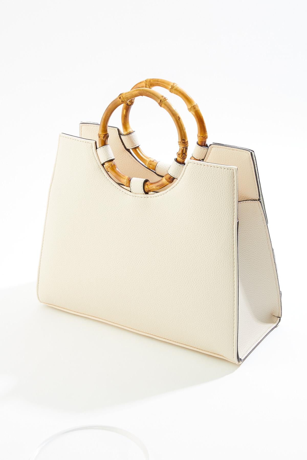 Cato Fashions | Cato Layered Leaf Bamboo Handle Satchel