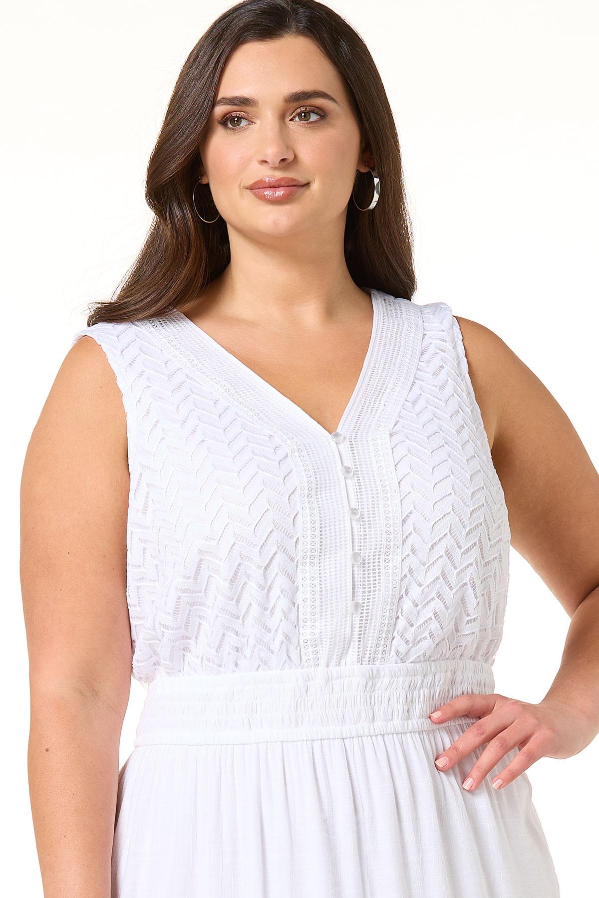 lace tee dress Boho Crochet Lace Top w/ Flowy Bottom Dress – Two Sisters Boutique main image 0