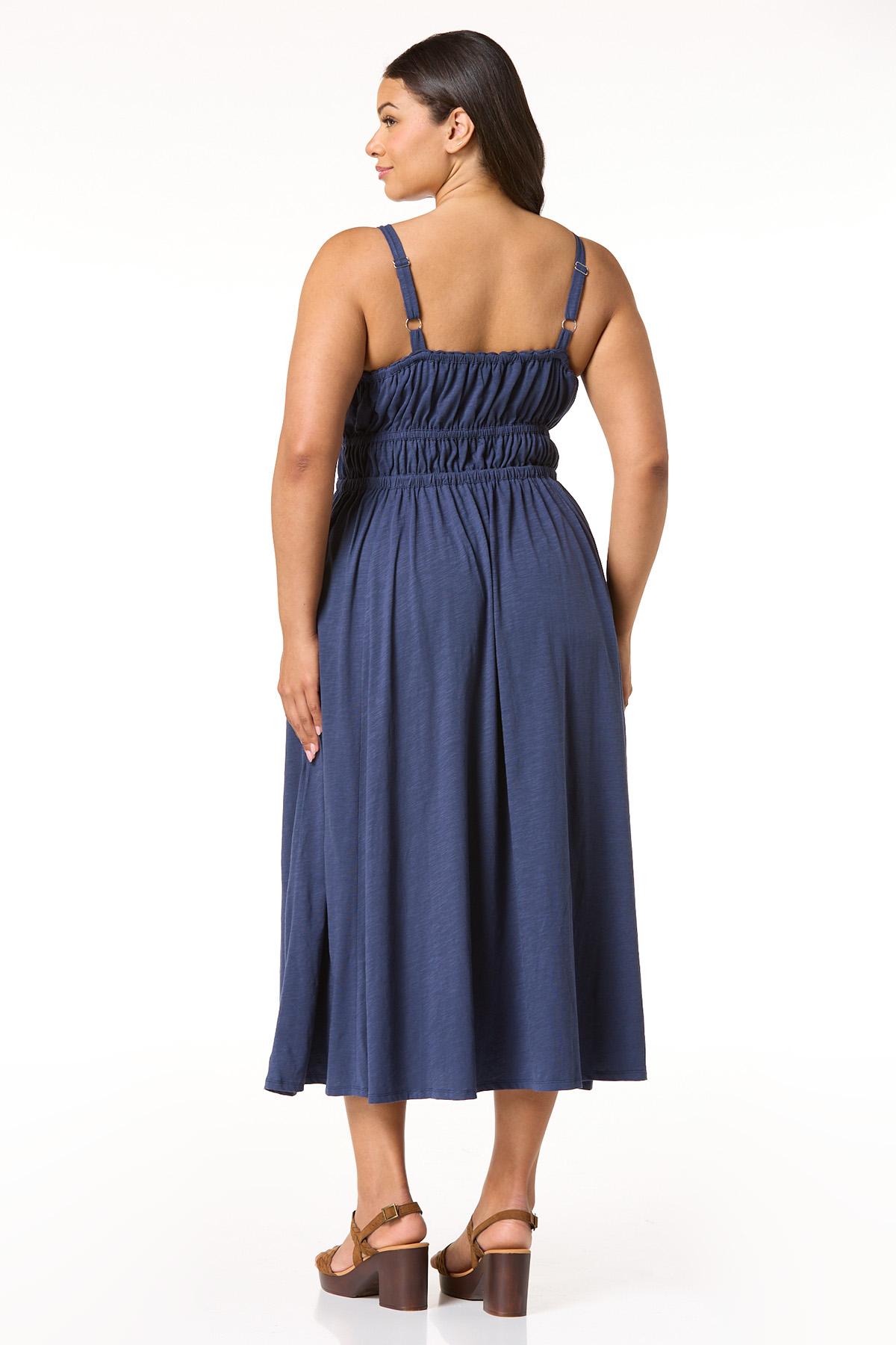 knitted dress plus size Plus-Size Ribbed Knit Dress in Black