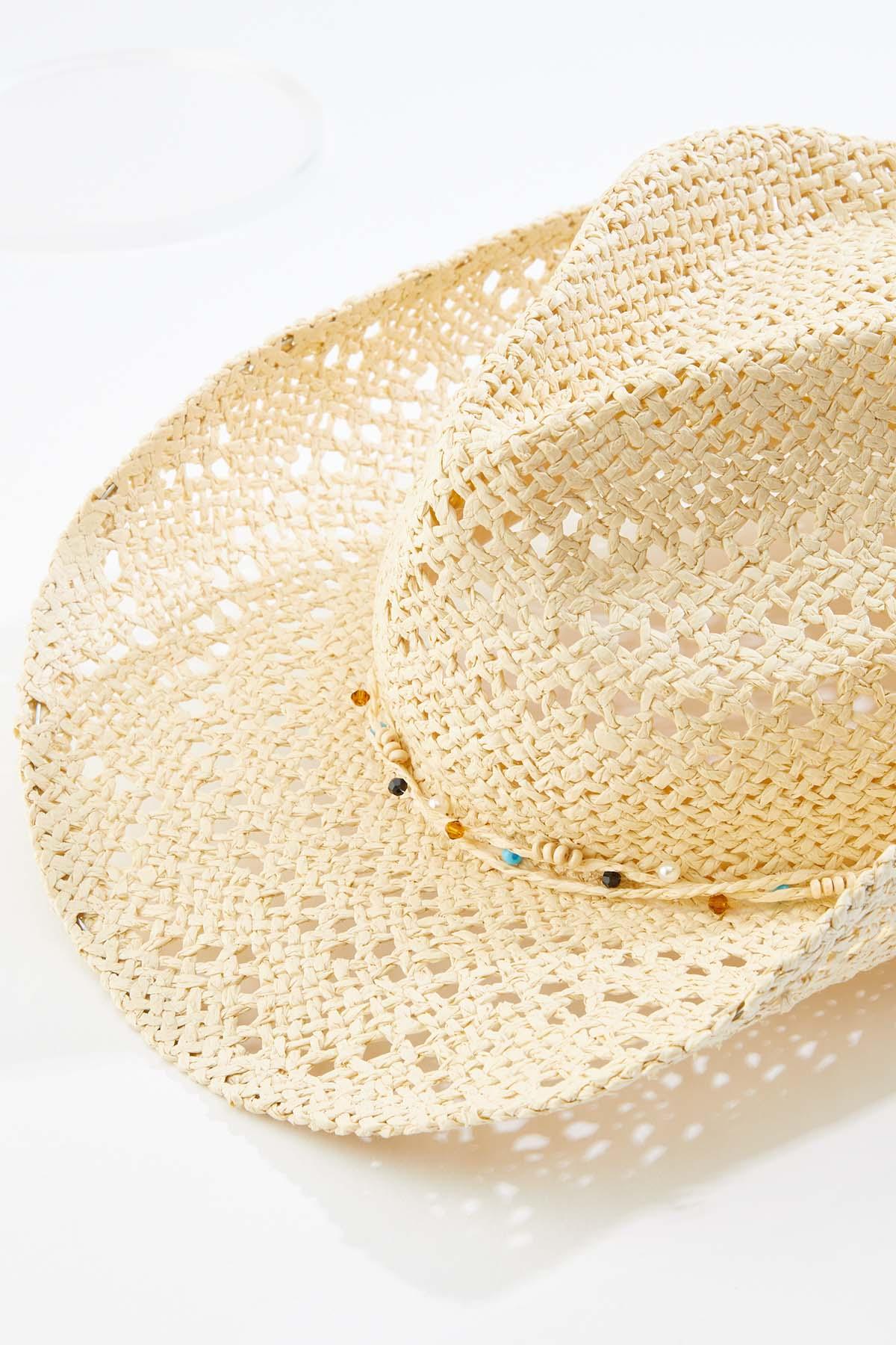 Cato Fashions | Cato Straw Beaded Cowboy Hat