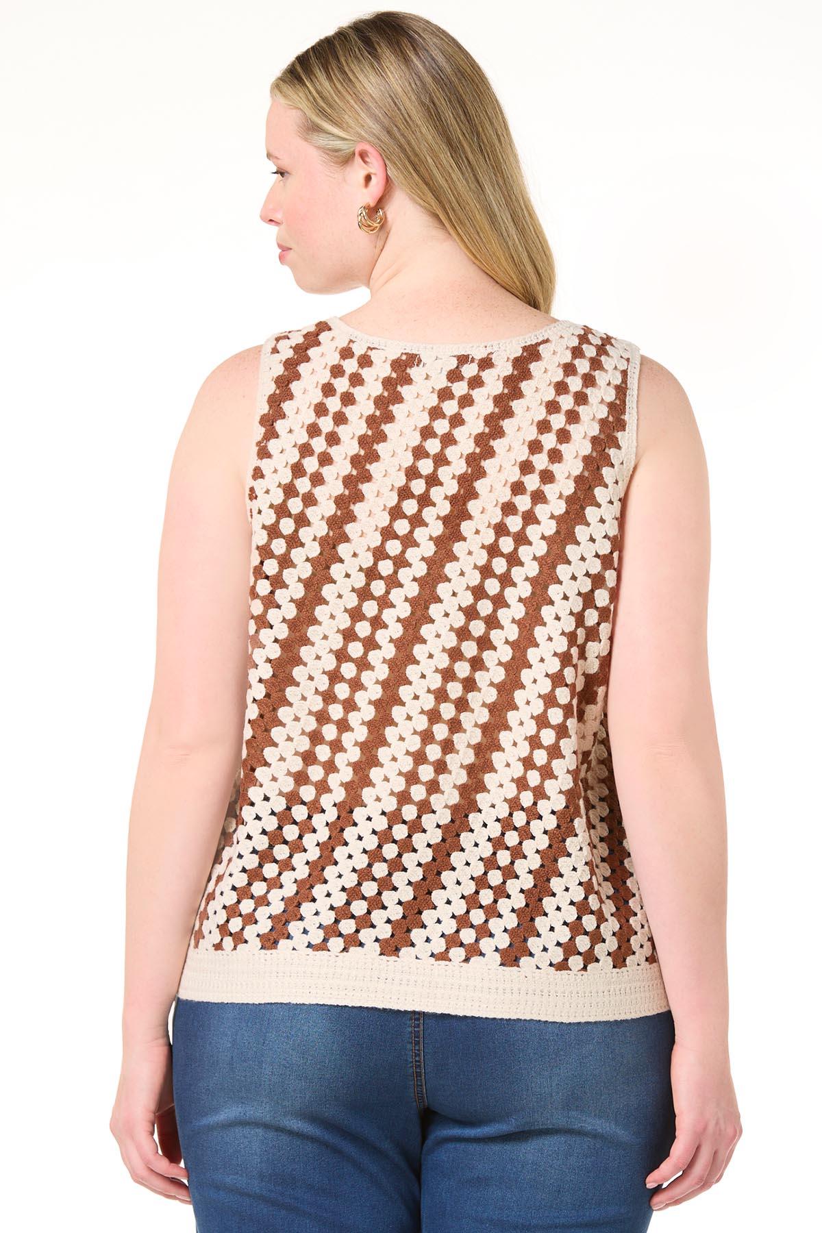 Cato Fashions | Cato Plus Size Tortoise Crochet Vest