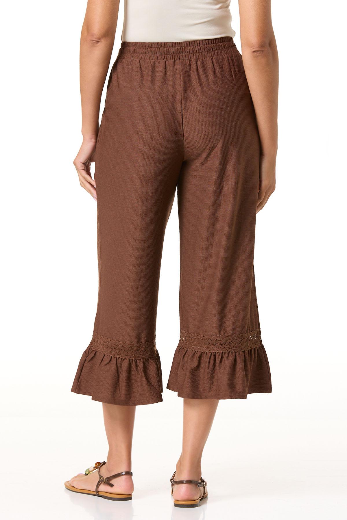 Cato Fashions | Cato Cropped Lace Trim Ruffled Pants