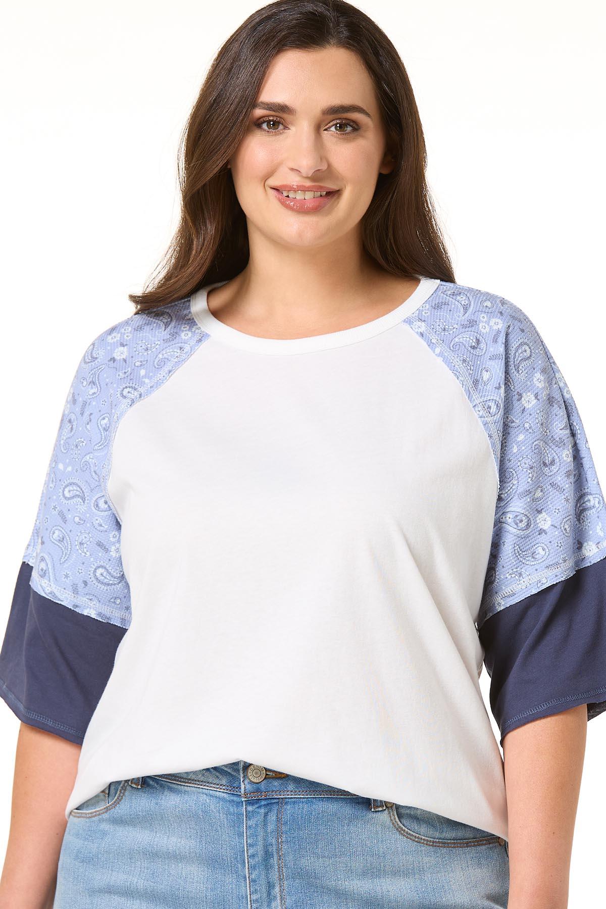 Cato Fashions | Cato Plus Size Colorblock Baseball Tee