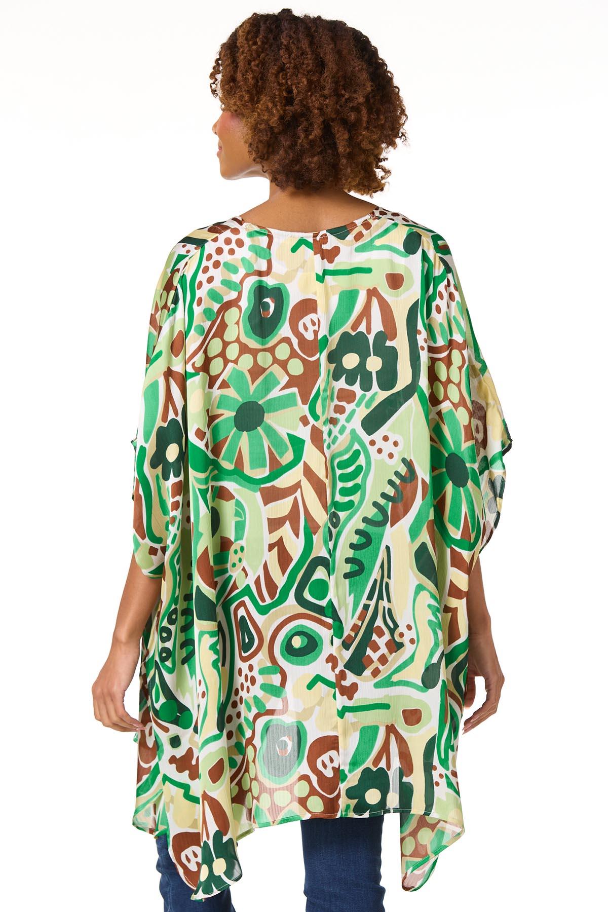 バッグ BONASTRE MESSENGER KIMONO A4 Cato Fashions | Cato Green Abstract Kimono