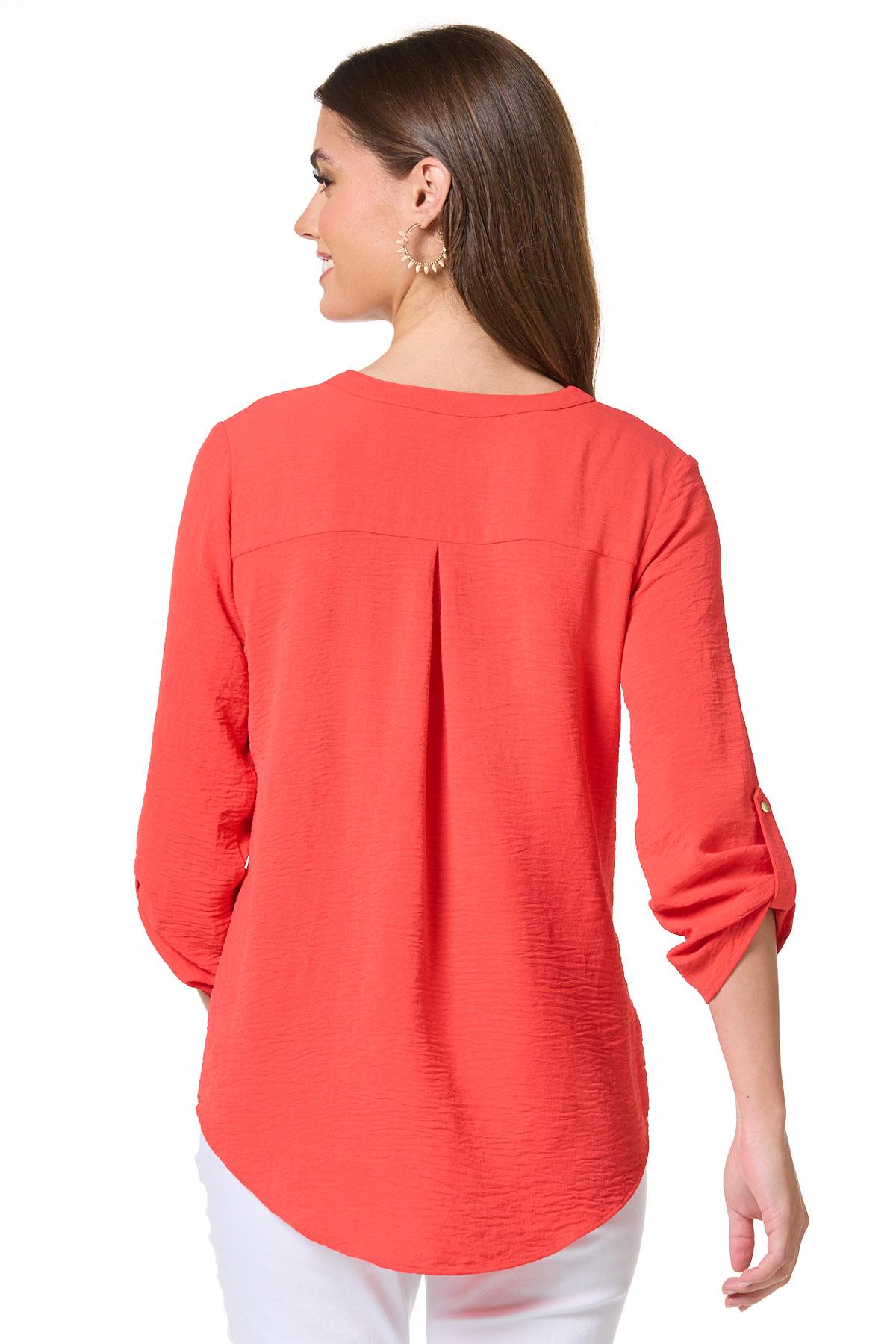 Cato Fashions | Cato Solid Color Airflow Zip Front Top