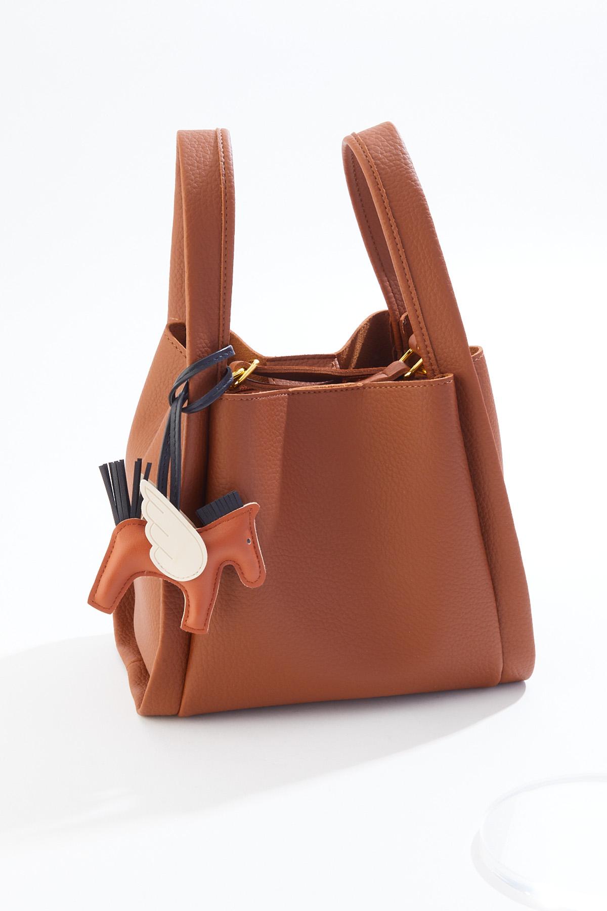 Cato Fashions | Cato Faux Leather Pegasus Charm Bucket Bag Set