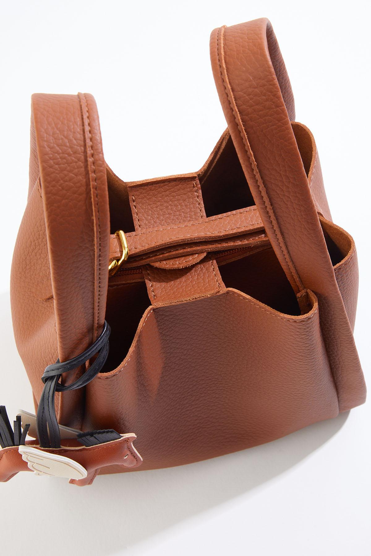 Cato Fashions | Cato Faux Leather Pegasus Charm Bucket Bag Set