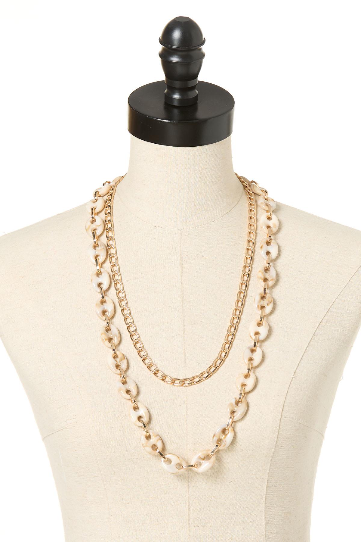 Cato Fashions | Cato Lucite Layered Chain Long Necklace Set