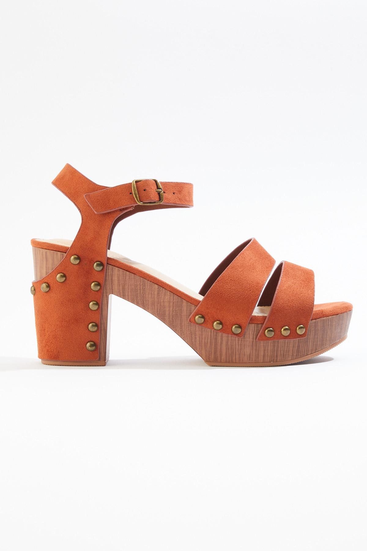 Cato Fashions | Cato Stud Wood Bottom Platform Heels
