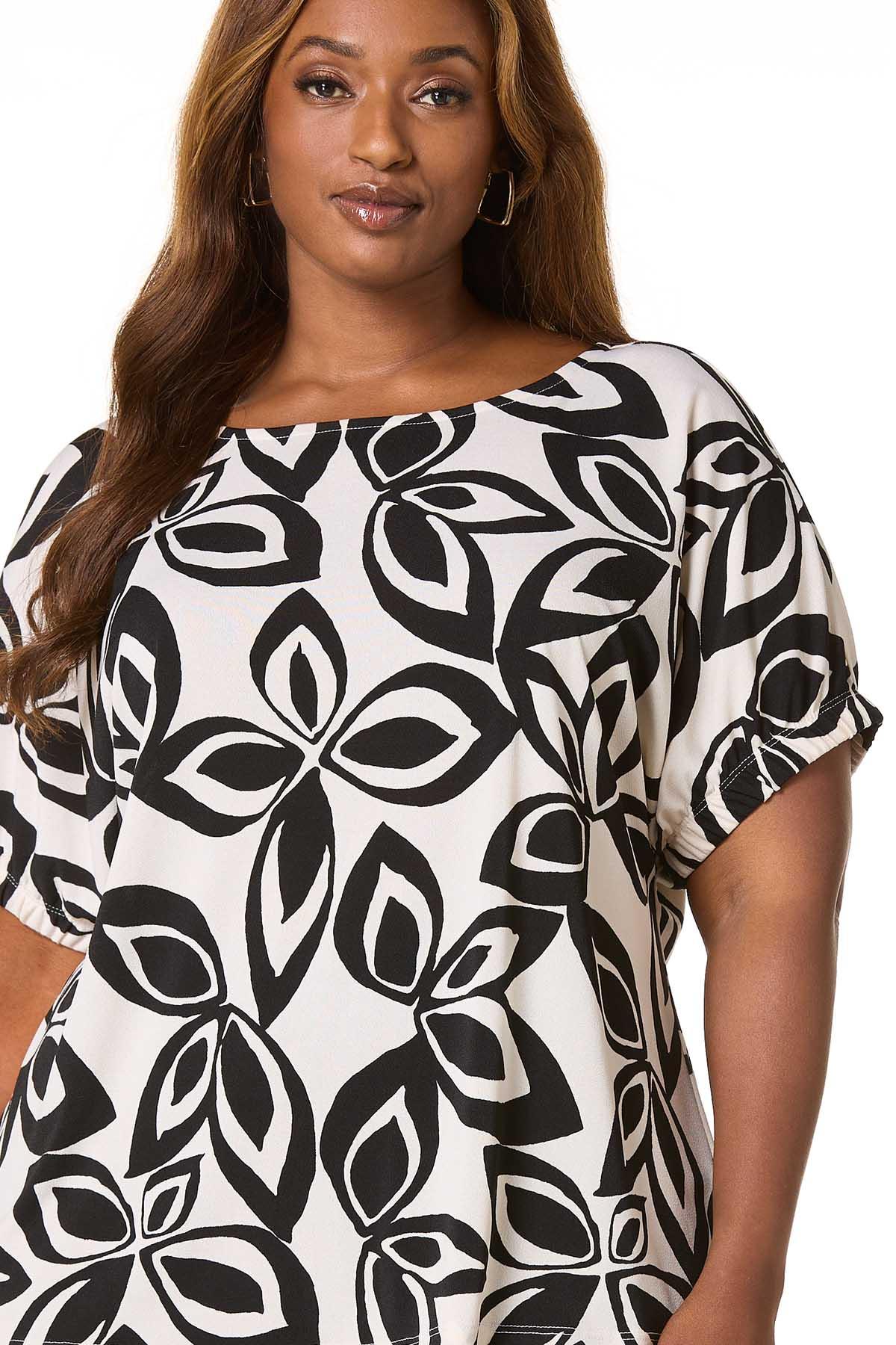 Cato Fashions | Cato Plus Size Abstract Floral Dolman Sleeve Top