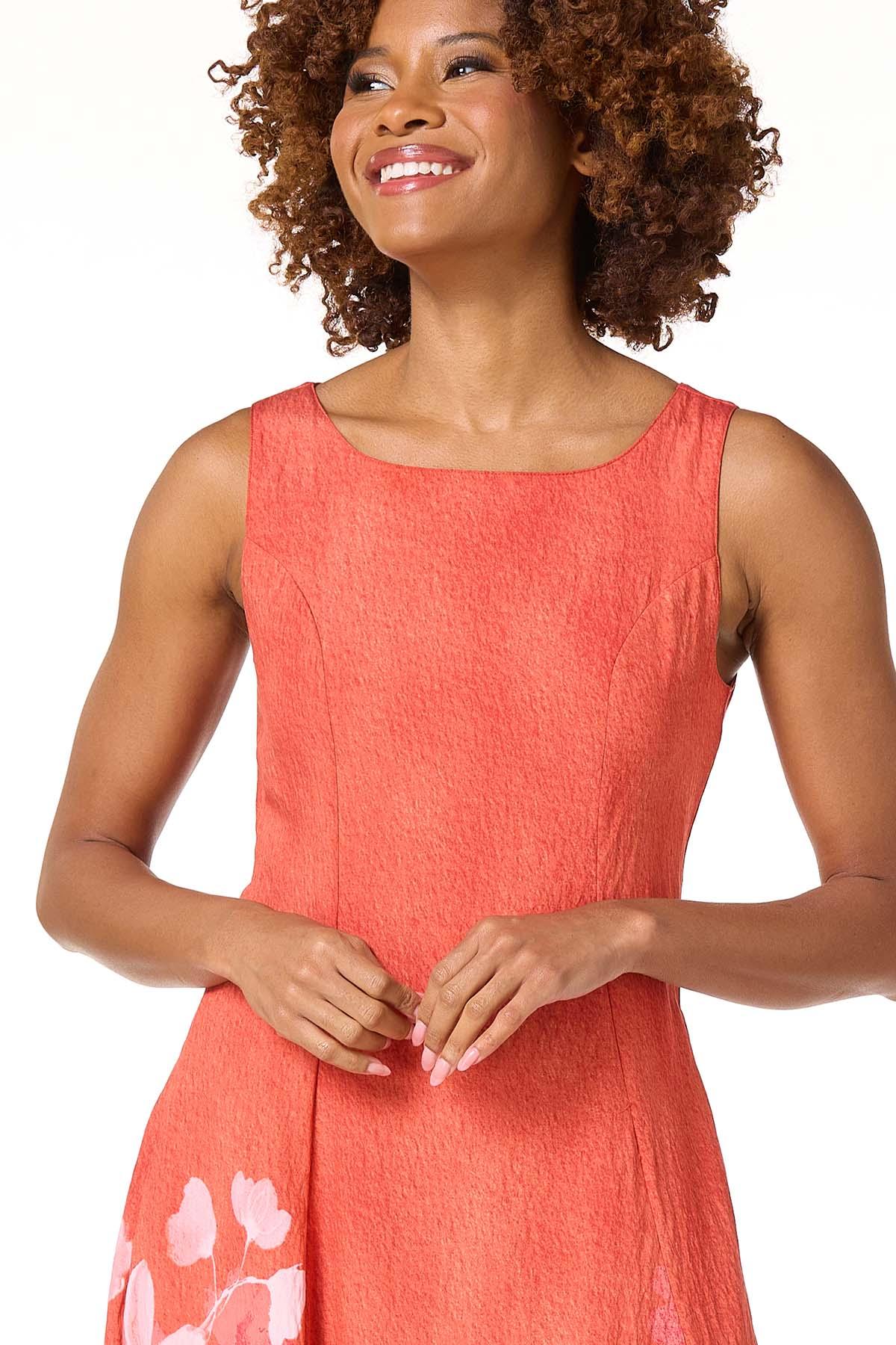 Cato Fashions | Cato Orange Floral Bubble Hem Dress