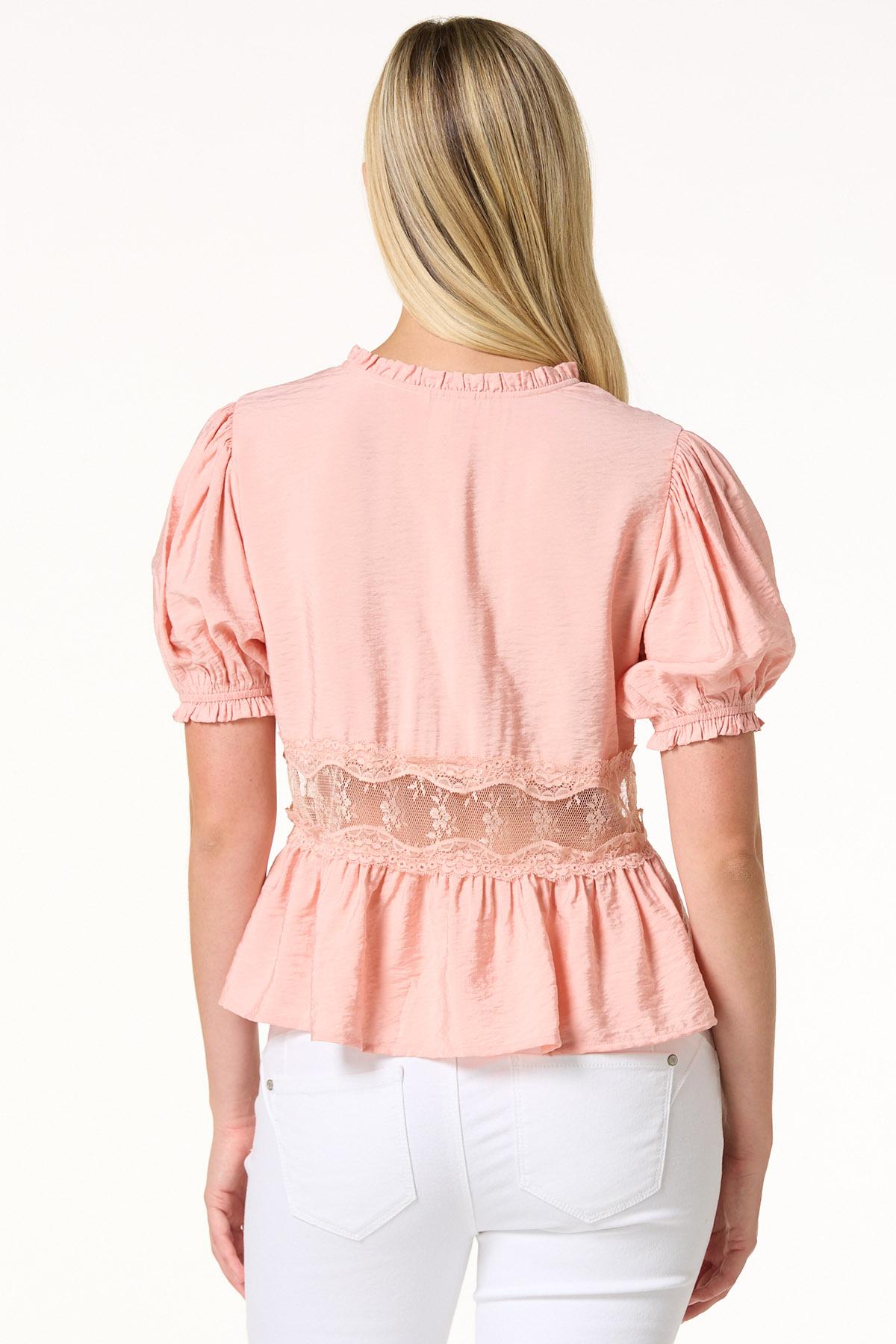 Cato Fashions | Cato Lace Inset Tie Front Top