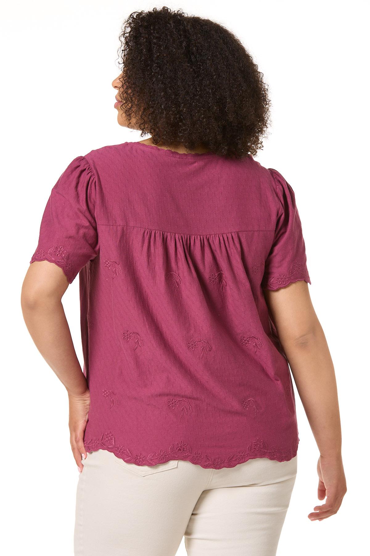 Cato Fashions | Cato Plus Size Embroidered Burgundy Top