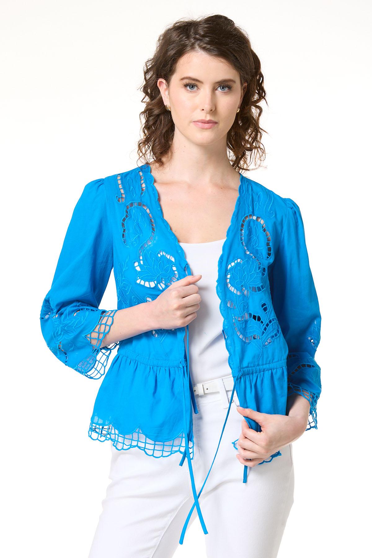 Cato Fashions | Cato Embroidered Scalloped Trim Top