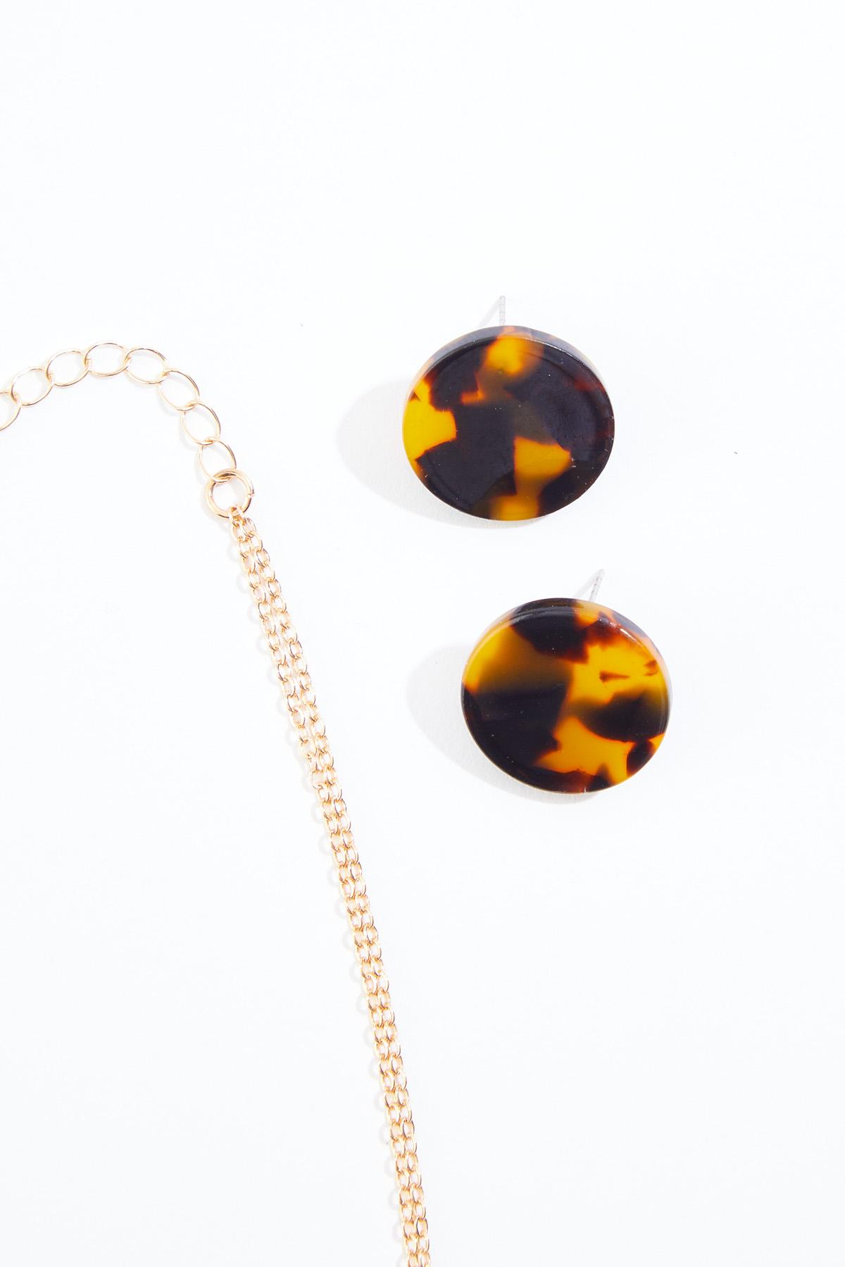 Cato Fashions | Cato Layered Leopard Lucite Pendant Necklace Set