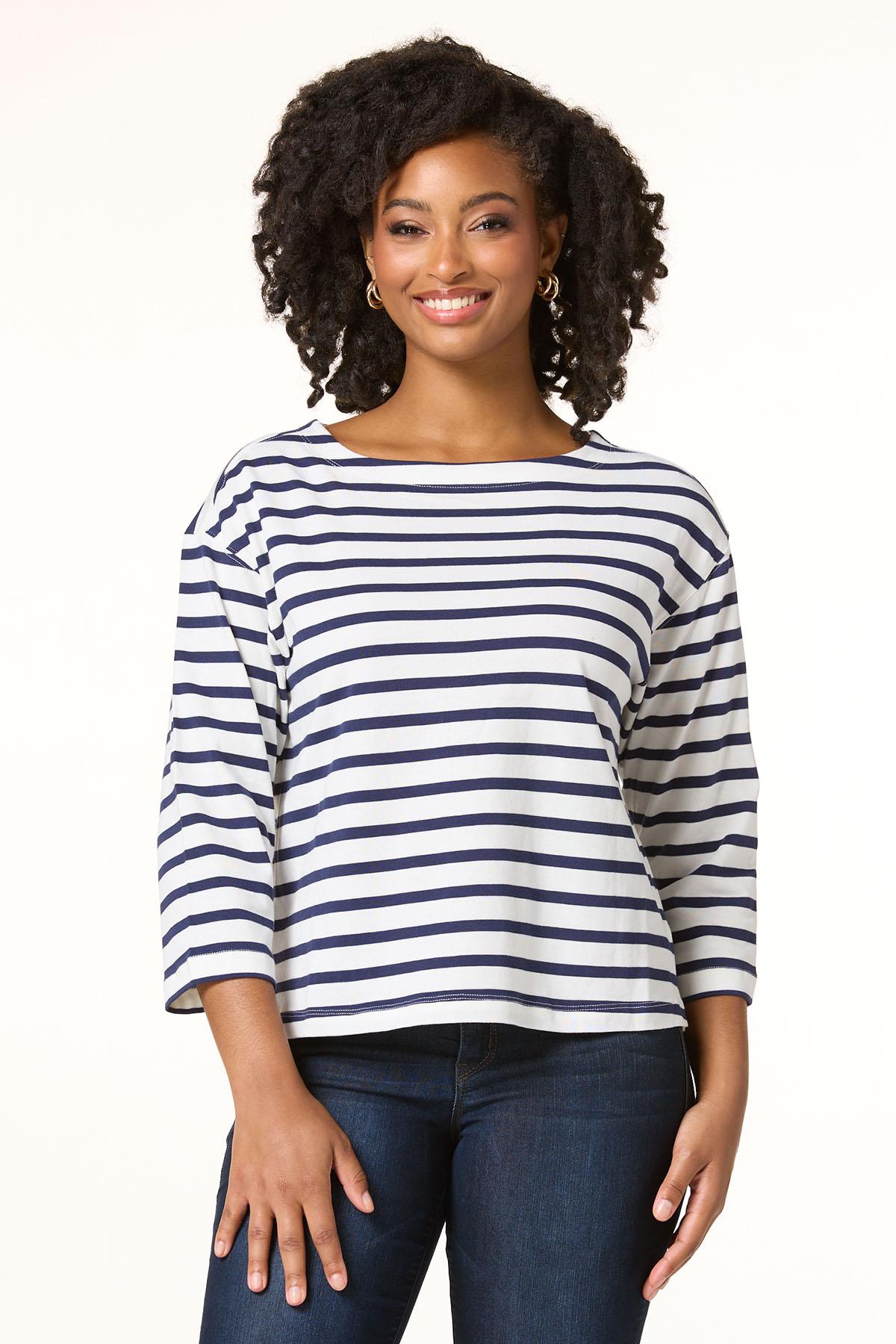 Cato Fashions | Cato Stripe Boat Neck Tee