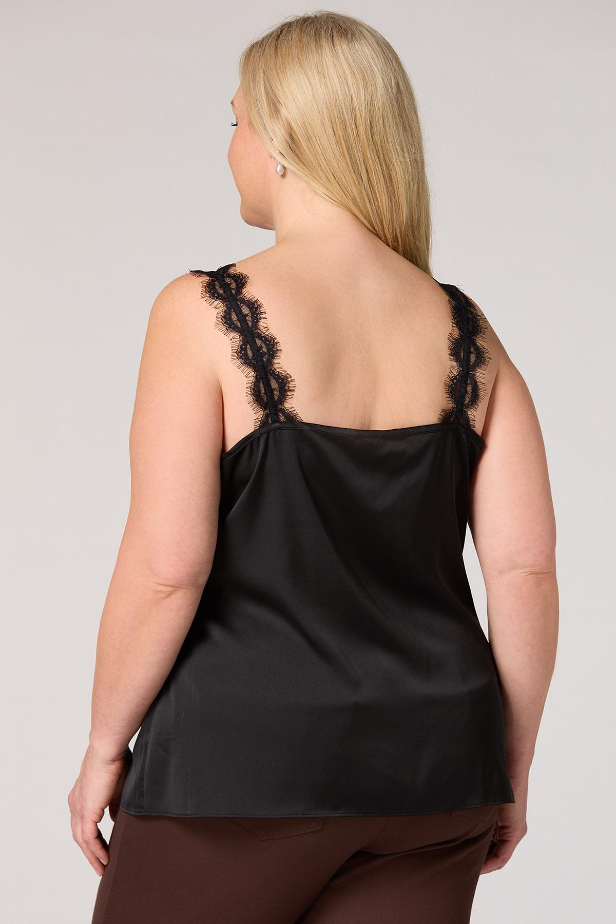 Cato Fashions | Cato Plus Size Satin Lace Trim Tank